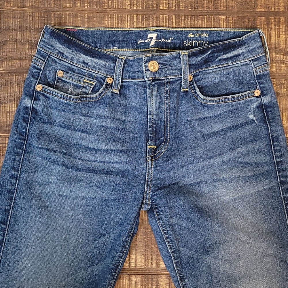 7 FAM The Ankle Split Hem Skinny Jeans - Picture 6 of 15